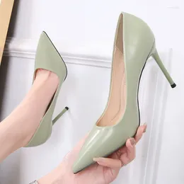 Dress Shoes 2023 Simple Fashion Pointy Stiletto Heels Plus Size Party Summer Slimming Shallow Mouth Sexy Single