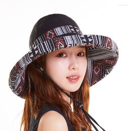 Wide Brim Hats Unisex Sun Women Summer Double Side Bucket Hat Girl Pure Color Panama Fedoras Outdoor Fisherman Visor Basin Cap Elob22