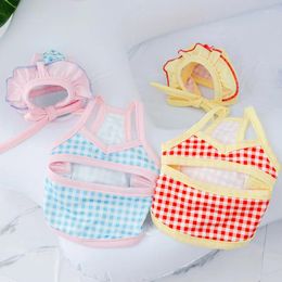 Dog Apparel Pet Clothes Swimsuit Vest For Dogs Clothing Cat Small Plaid Print Cute Thin Spring Fashion Girl Chihuahua Products 2023