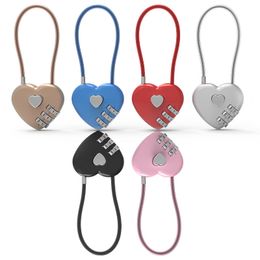 Cadeado concêntrico em formato de coração, cadeado com senha de 3 dígitos para bagagem, humor duplo, amor, viagem, presente de dia dos namorados