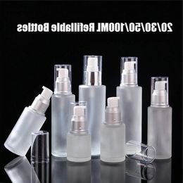 Frosted Glass Bottle Lotion Spray Pump Bottles Jars Perfume Container Comestic Refillable Storage Packaging 20ml 30ml 40ml 50ml 60ml 80 Ccae