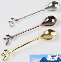 Creative Branch Alloy Vintage Spoons 12cm Coffee Spoon Retro Leaves Handle Tea Stirring Spoons Exquisite Kitchen Sugar Measuring T8896059