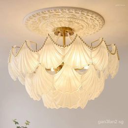 Chandeliers Chandelier American Retro Simple Romantic Living Room Bedroom Luxury Pearl Shell Glass Restaurant Main Lamp