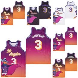 Movie 3 Cartoon Darkwing Film Basketball Jersey Retro 1992 LA Los Angeles For Sport Fans Pure Cotton Breathable Vintage HipHop Pullover College Embroidery Summer