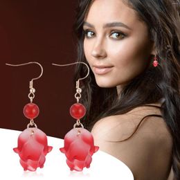 Stud Earrings Personalised Floral Tassel Fashion Acrylic For Women Raffia