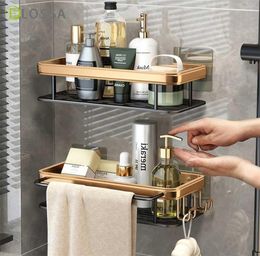 Punch Bathroom Shelf Shelves Shampoo Shower Storage Rack Kitchen Holder Toilet Kitchen Organiser Bathroom Accessories Set 2202398498