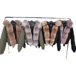 Women s Fur Faux 2023 Winter Fashion Selling Women Classic Waterproof Short Genuine Coat Natural Raccoon Big Collar Bomber Jacket 231127