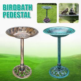 Feeding 1 Pc Traditional Bird Bath Feeder Pedestal Free Standing Garden Outdoor Table Yard Decoration Bird Feeder Bathtub Drinking Basin