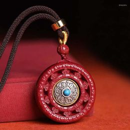 Pendant Necklaces Cinnabar Necklace Coin Talisman Amulet Men's Women's Jewelry With Cord