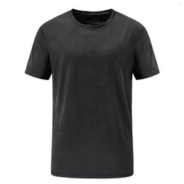 Men's T Shirts Summer Men'S Quick Drying Shirt Geometric Jacquard Breathable Mesh Daily Sports Casual Short Sleeve Training Top