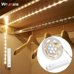 Night Lights Wrumava LED 1M Strip Light Motion Sensor Activated LED Night Light Waterproof Flexible Strip Bed Lights Novelty Cabinet Closet YQ231127