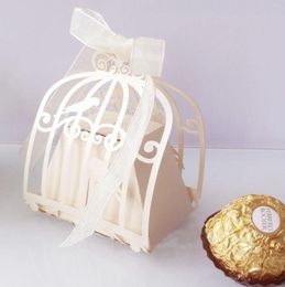Gift Wrap Laser Cut Birdcage Wedding Favor Boxes Love Birds Candy Box Baby Shower Favors With Ribbon Birthday Party Supplie