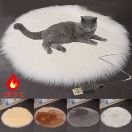 Mats Electric Heat Cat Bed Mat Warm Cat Cushion Pad PowerOff Protection Waterproof Usb Kitten Cat Bed Plush Sleeping Blanket 40*40Cm