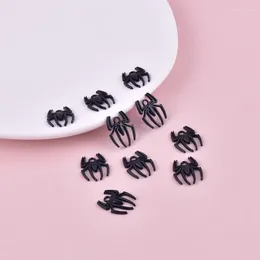 Charms 10PCS Quirky Black Spider Enamel Metal Charm DIY Jewellery Making Pendant Earrings Necklace Craft Accessories