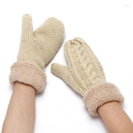 Cycling Gloves Fashion Elastic Full Finger Warm Thick Driving Women Men Winter Knitted Woollen Outdoor