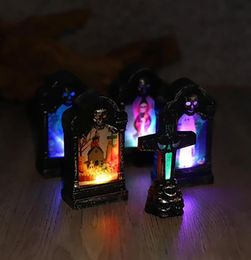 Halloween LED Tombstone Light Glowing Decoration Horror Happy Party Home Garden Decor Retro Simulation Gravestone Lampa32235T8568826