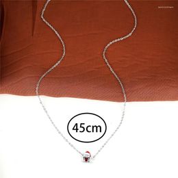 Pendant Necklaces Luxury Female Cute Christmas Man Necklace Silver Colour Chain Charm White Zircon Wedding For Women