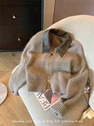 Women's Sweaters French Vintage Knitted Pullover Women Classical Oversized Sweater Turn-Down Collar Long Sleeve Cardigan Korean Y2K Streetwear zln231127