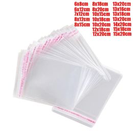 Storage Bags 100PCS/Pack Clear Plastic Self Adhesive Bag Sealing Jewellery Accessories Candy Packing Resealable Gift Cookie Packaging