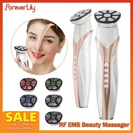 Face Care Devices RF EMS Body Beauty Device Home Used Neck Lifting Skin Tightening LED P on Rejuvenation Massager Pores Cleaner 231124