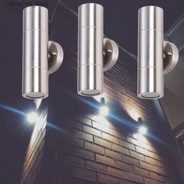 Wall Lamps Shiny Led Wall Lamp for Outdoor light Ip65 Stainless Steel Led Wall Light Bedroom Garden Wall Sconce Corner Porch Lighting Q231127