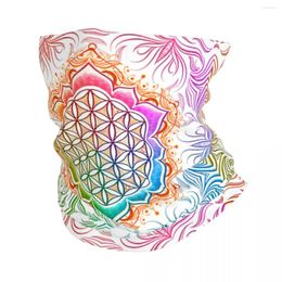 Berets Flower Of Life Lotus Bandana Neck Warmer Men Women Winter Ski Hiking Scarf Gaiter Sacred Geometry Mandala Face Cover