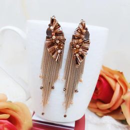 Dangle Earrings 2023 Luxury Boho Hand-woven Tassel Long Exaggerated Fairy For Women