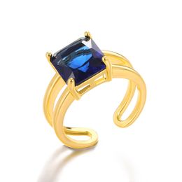 Band Rings Luxury Zircon Rings For Women Vintage Elegant Aesthetic Jewellery Accessories Crystal Artificial Stone Men's Party Jewellery Gifts AA230426