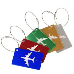 Alloy Luggage Tags Suitcase ID Address Label Holder Aeroplane Aluminium Belt Baggage Name Tag Portable Travel Accessories