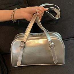 Вечерние сумки серебряная квадратная тотация для офисных женщин 2023 Тренд на плече Сторона Винтажные дамы высокие сумочки и кошельки