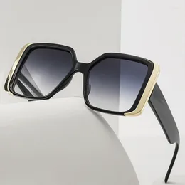 Sunglasses Big Square Frame Gradient Men Women Famous Luxury Design UV400 Sun Glasses Fashion Male Ladies Eyewear Shades