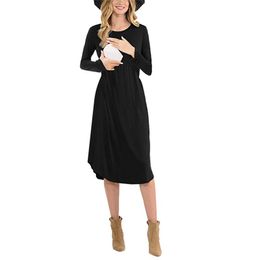 Maternity Dresses Bunvel Autumn Casual Pregnant Clothes For Women Long Sleeve Breastfeeding Pregnancy
