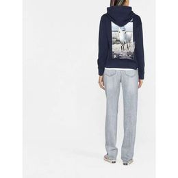 Zadig Voltaire Women's Hoodies Sweatshirts 23AW ZV Sweatshirts white horse letter wings white ink digital printing hot drilling hooded fleece sweater