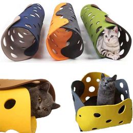 Toys 3mm Cat Toy Felt Pom Splicing Cat Tunnel Deformable Kitten Nest Collapsible Tube House Tunnel Interactive Pet Toy Cat Accessory