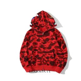 Mens Designer Hoodie Full Zip Up Shark Hoodies Woman Camouflage Jacket Hoody Hooded Sweatshirt Man Womens Sweater Long Sleeve Bapes Tech 6235