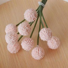 Decorative Flowers 1 Bouquet Fake Flower Easy Care Simulation Chrysanthemum Ball