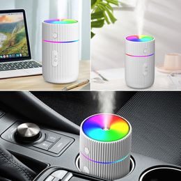 Humidifiers Universal Mini Portable Car Air Humidifier For Home Car Accessories Air Freshener With LED Night Light 2 Modes USB Oil Diffuser 230427