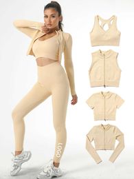 Yoga Outfit Seamless Yoga Sets Women Gym Clothes Wear Sport Outfits High Waist Push Up Leggings Top Bra Kit Female Fitness Suit Sportswear P230504