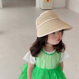 Caps Hats Summer Children fashion straw 6 Colours sun hats Boys and girls sun-proof hollow top air cap 230427