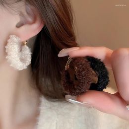 Hoop Earrings Fall-Winter Wool Circle Geometric For Women Versatile Simple Party Jewellery