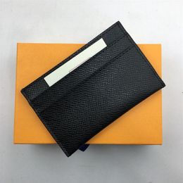 Small Card Wallet Credit Card Holder Business Men Money Coin Purse Package Bags Thin Wallets Bus Card Covers Black Real Leather ID255K