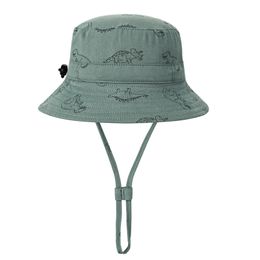 Caps Hats Toddler Summer Dinosaur Prints Basin Hat Outdoor Sun Visor Adjustable Fisherman's Hat Kid Winter Hats Girls Boy Swim Hat 230427