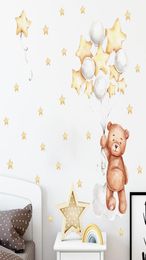 Wall Stickers Bear Balloon Stars Cartoon Child Kids Room Home Decoration Wallpaper Living Bedroom Decals Nursery Sticker5298058