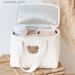 Diaper Bags Cute Bear Mommy Bag Diaper Nappy Baby Stuff Organiser Stroller Picnic Insulation Bag for Mom Insulated Bags Travel Cooler Pouch Q231127