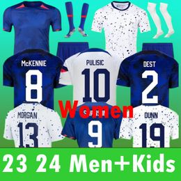 23 24 PULISIC MCKENNIE Football Jersey ERTZ ALTIDORE PRESS WOOD MORGAN LLOYD 2023 2024 America Football Shirt United States Camisetas USA USMNT LLETGET Men Kids Kit