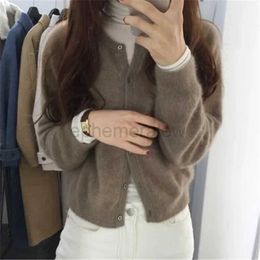 Women's Sweaters 100% pure cashmere cardigan autumn winter new sweater women's short round neck sweater super fire cec coat knitting zln231127