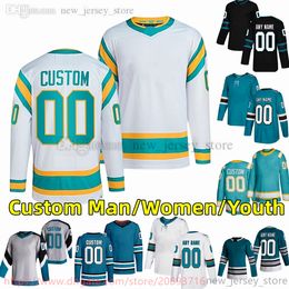 Custom S-6XL Movie College Hockey Wears Jersey Embroidery 39 LoganCouture 48 TomasHertl28 TimoMeier 65 ErikKarlsson 13 NickBonino 88 BrentBurns NicoSturm Jerseys