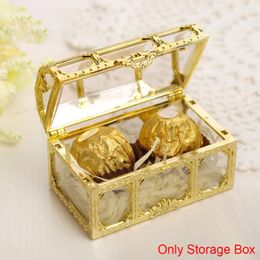 Gift Wrap 12 Pcs Creative Treasure Chest Storage Box Gold Silver Plastic Candy Chocolate Wedding Decorations Event & Party Supplies