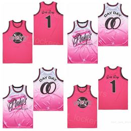 Film 1 DAY DAY PINKYS Jerseys Movie Basketball NEXT FRIDAY RECORDS AIRBRUSH NICKELODEON Retro HipHop Pink Team College Sport Pure Cotton Retire Breathable Shirt