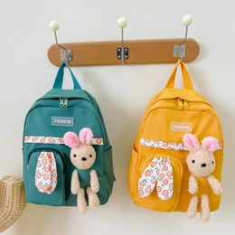 Berets Mini Fashion Solid Colour Small Backpacks Student Backpack Cartoon Children Girls' School Bag Retro Women